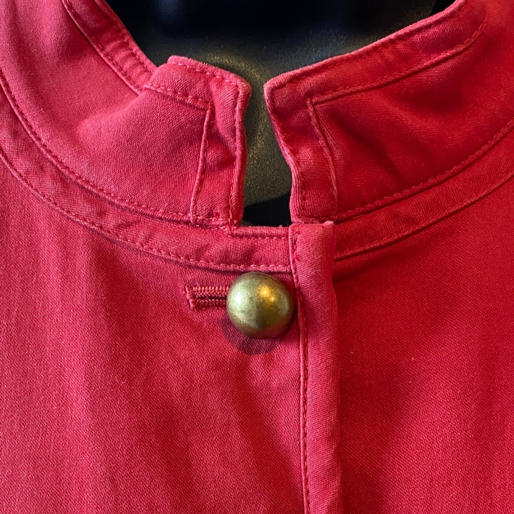 Talbots Red Utility Jacket With Button Accents - image 3